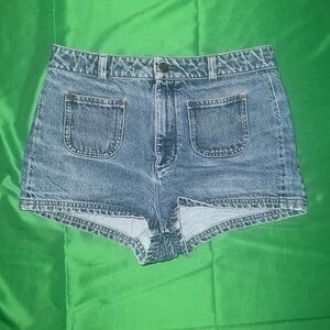 Saint Laurent Paris High Rise Denim Mini Shorts size 31- Runs Small